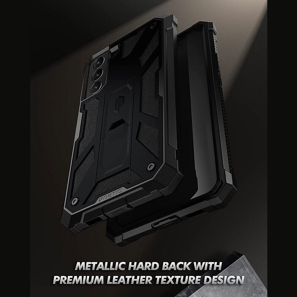 For Galaxy S22+Plus 5G Case Rugged Shockproof Protective Cover Metallic Black
