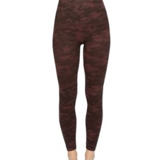 Spanx Look At Me Now Seamless Leggin Size S Wine Dark Red Camo