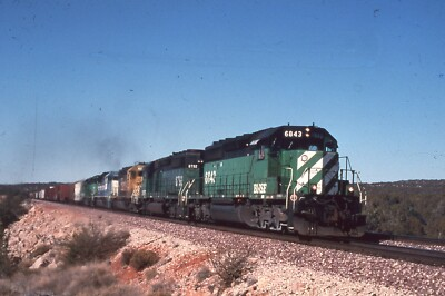 #ad #ad Duplicate Train Slide Burlington Northern SD 40 #6843 03 2004 West Doublea AZ $4.60