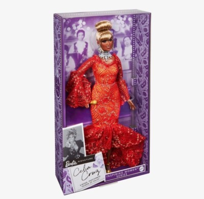 Barbie Signature CELIA CRUZ Inspiring Women Doll In Red Dress 