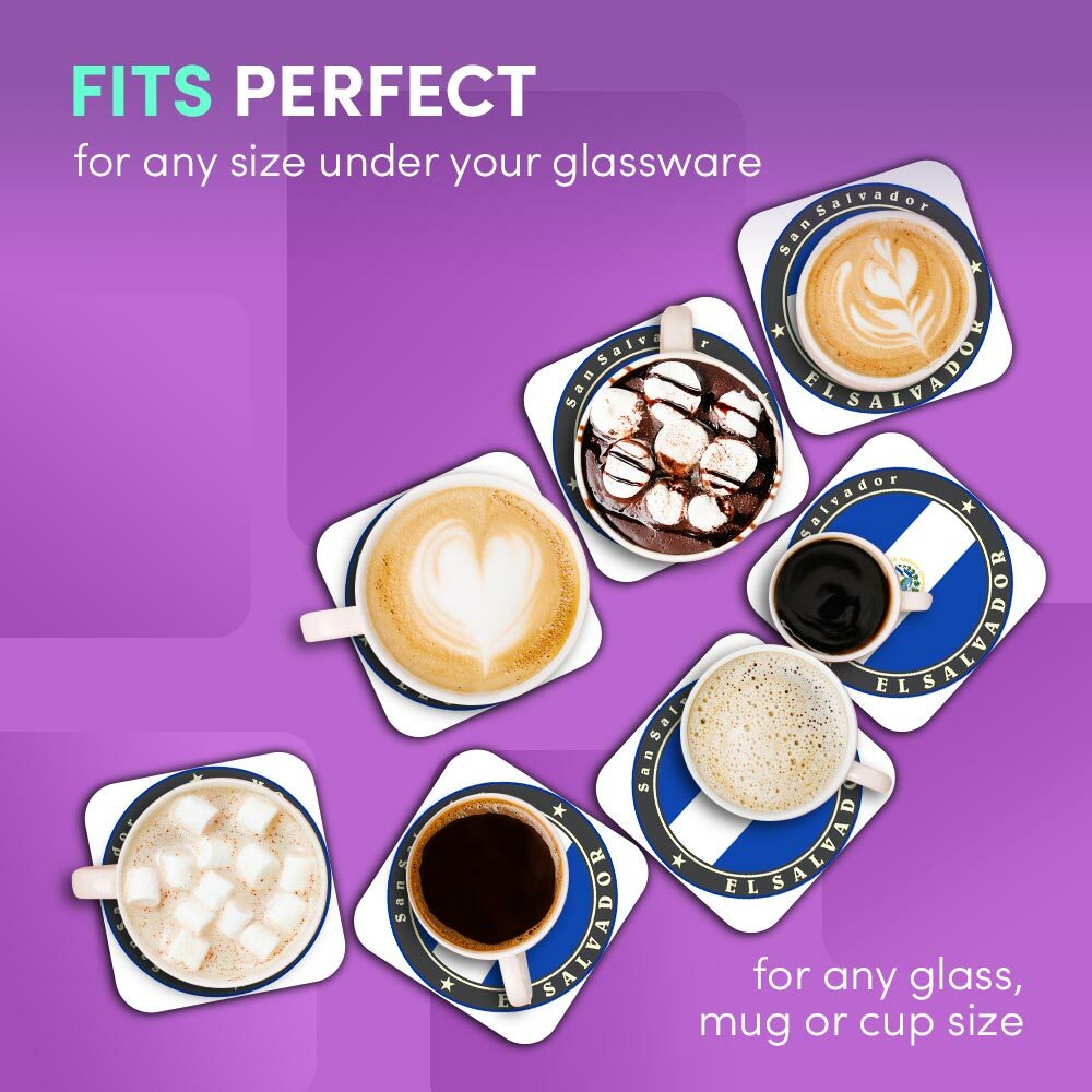 4 x Boxed Square Coasters El Salvador Flag Central America 9235 eBay