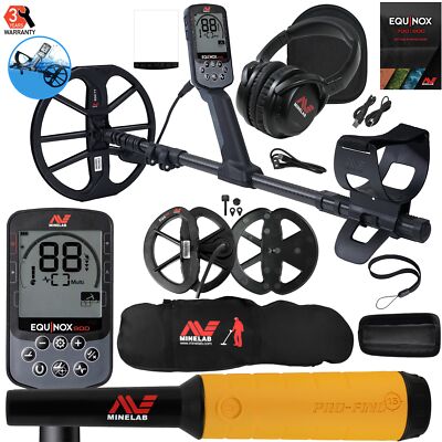 Minelab EQUINOX 900 Multi-IQ Metal Detector with Carry Bag and Pro-Find 15