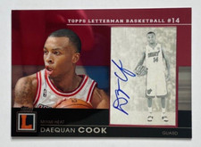 Daequan Cook 2007-08 Topps Letterman Scenic Signatures RC AUTO Miami Heat #d /19