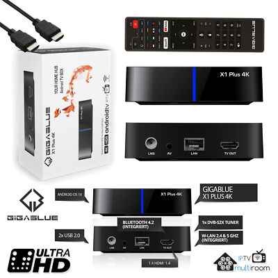  GigaBlue UHD X1 Plus 4K Android 10 IPTV/OTT 1x DVB-S2x + Media Streamer WLAN  