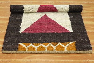 Braune Handmade Natürliche Jute Teppich Wohnzimmer Küche Läufer Kelim Fläche 4x6