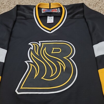 SP Oklahoma City Blazers Black Yellow Hockey Jersey Mens Size