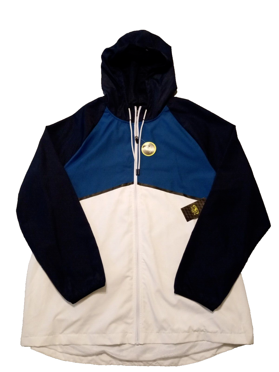 Men's ATHLETIC WORKS full zip hooded water repellent windbreaker jacket 2XL  NWT