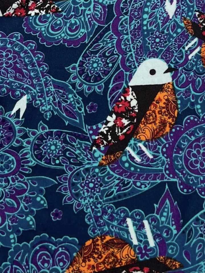 NEW LuLaRoe OS Leggings BLUE PURPLE ORANGE Flower PAISLEY BIRD Animal Leaf DOT - Image 2 of 4