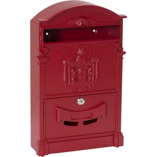 CASSETTA POSTALE PER POSTA ARTISTICA ALLUMINIO ESTERNO ROSSA ROSSO VULCANIA