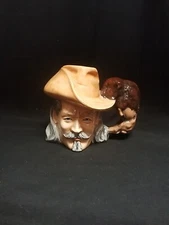 Vtg. Wild Bill Hickok Hand Painted Mug w/Buffalo Handle, Signed, Byron Molds