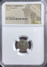400BC-300BC Ancient Greek Maroneia Thrace NGC Genuine Coin Trotting Horse