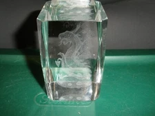 Crystal Dragon Glass Laser 3D Etched Hologram Paperweight