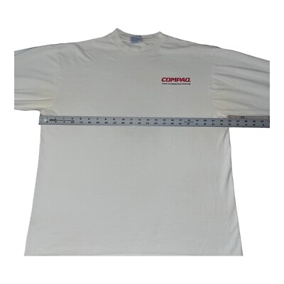 Vintage 90s Compaq Computer Software promo Tee Shirt single Vintage 90s Compaq Computer Software promo Tee Shirt single