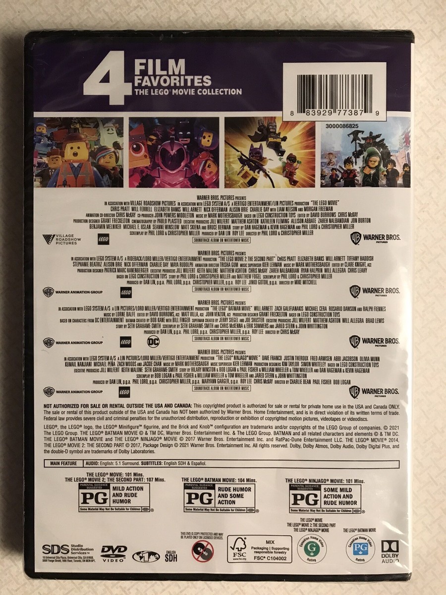 NEW! Factory Sealed, Lego Movie 4-Film Collection (DVD, 2021) | eBay