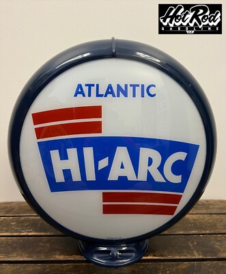 #ad #ad ATLANTIC HI ARC Reproduction 13.5quot; Gas Pump Globe Dark Blue Body $175.00