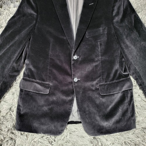 Broletto Velvet Blazer Jacket Men's 42S Black Cotton Single Breasted Notch Lapel - Picture 17 of 22