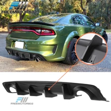 Fits 20-23 Charger Widebody IKON V2 Matte Black Rear Bumper Lip Diffuser 2PCS