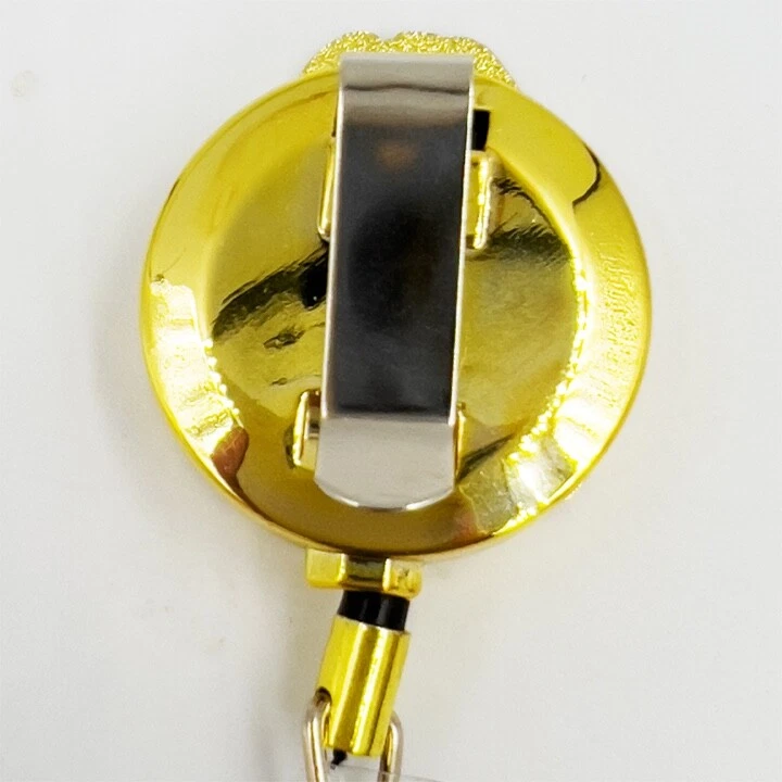 Soporte TSA ID logotipo esmaltado dorado en carrete de identificación retráctil todo metal Foto 4 de 4