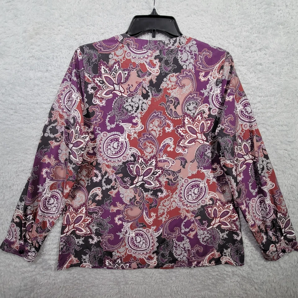 Camisa Blair Mujer Mediana Púrpura Roja Pailey Floral Abotonada Manga Larga Foto 2 de 4