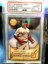 2017 RAFAEL DEVERS BOWMAN'S BEST #RD BASE.AMER.2017 DEAN'S LIST PSA GEM MT 10 PR