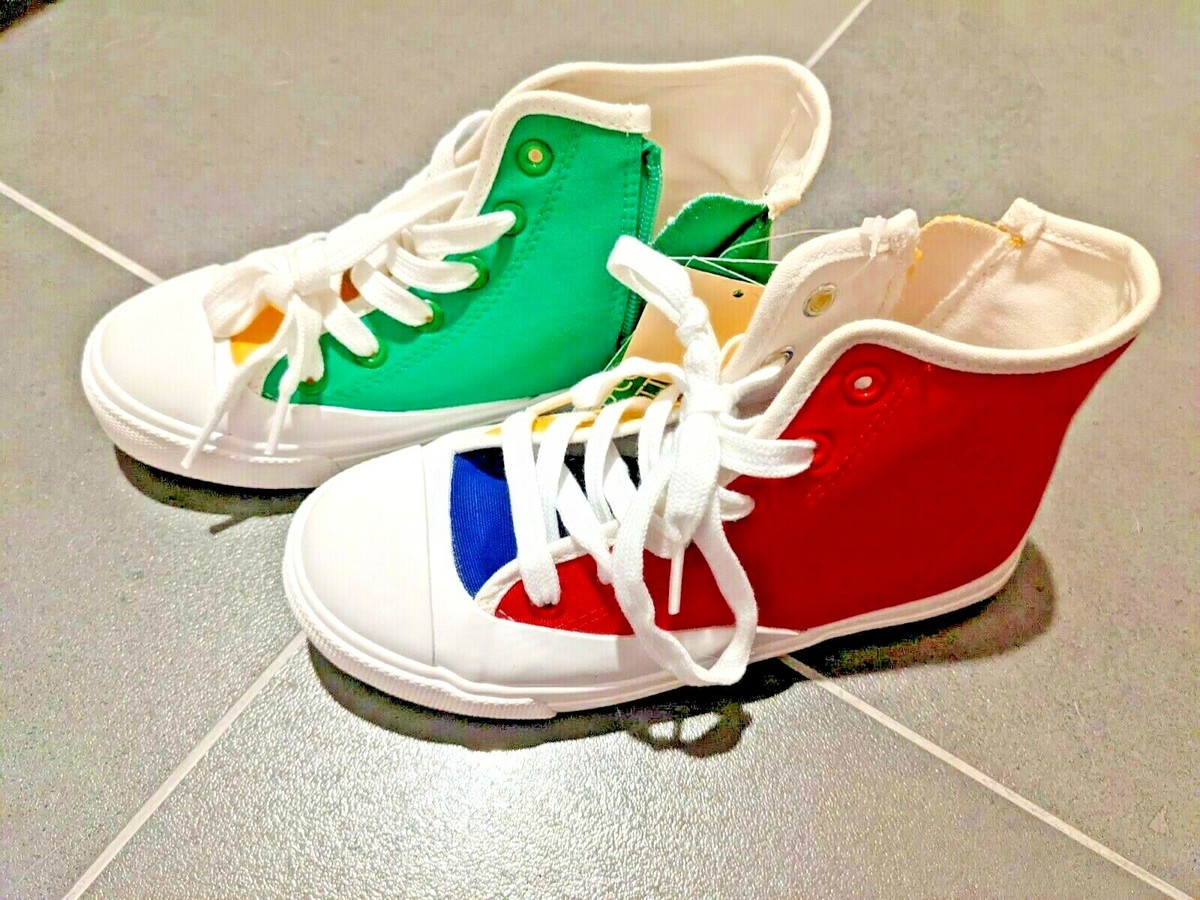 Kids United Colors of Benetton hightop multicolor canvas sneakers
