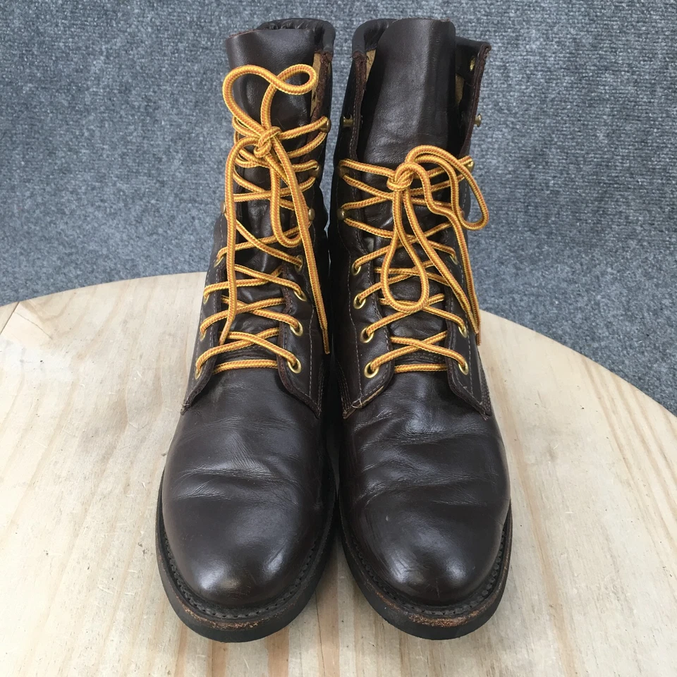 Botas femininas J Chisholm 8 M combate tornozelo cadarço biqueira fechada couro marrom - Imagem 4 de 4