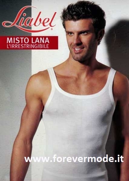 Canottiera uomo Liabel spalla stretta misto lana taglio aderente