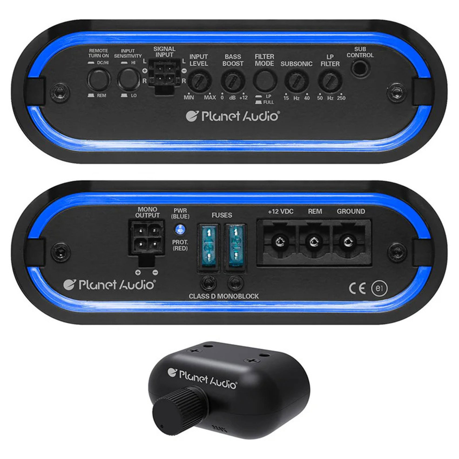 Моноусилитель Planet Audio MB12001D серии Mini Bang мощностью 1200 Вт класс D 1-Омный усилитель