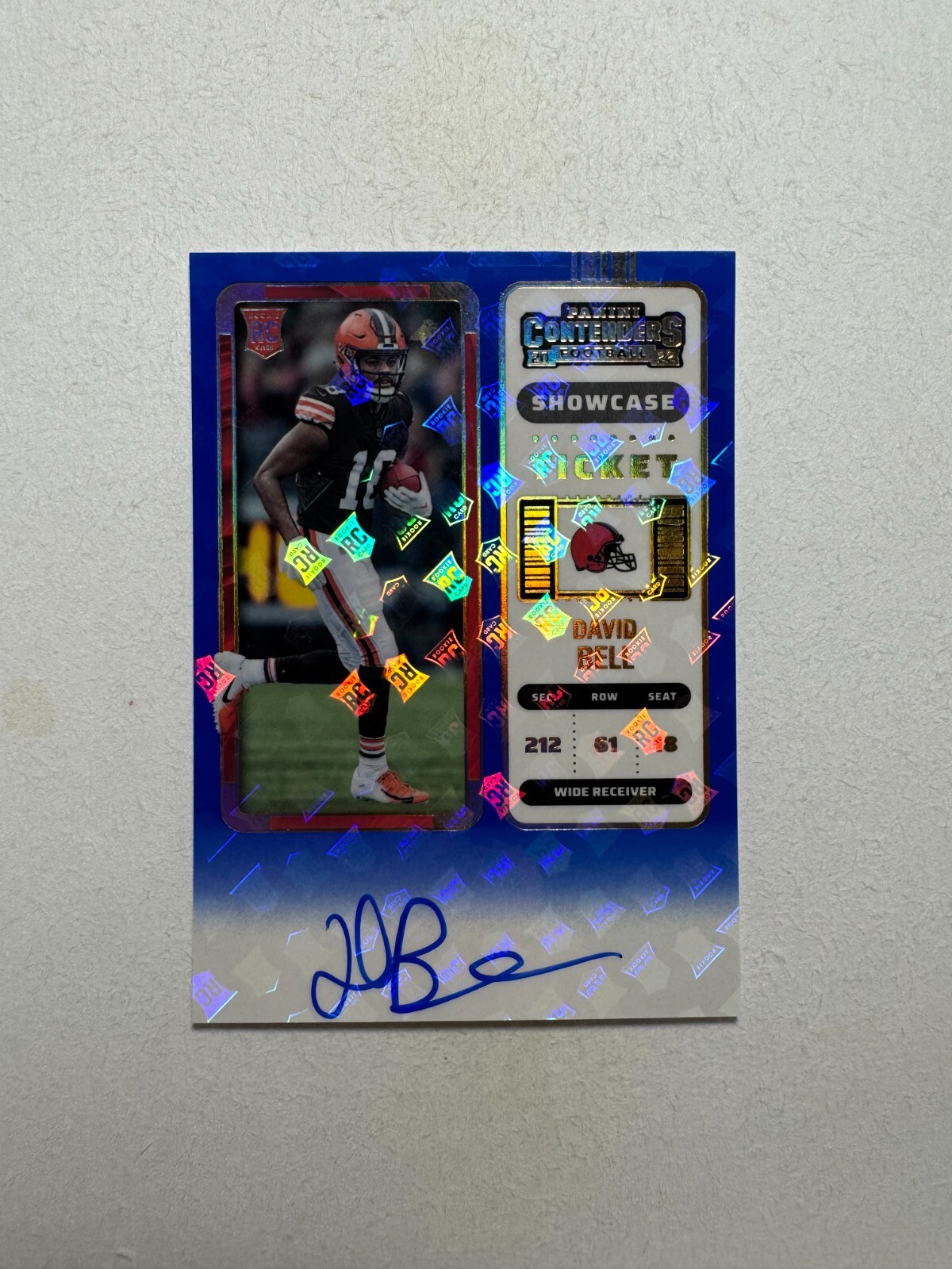 2022 Panini Contenders David Bell #113 SHOWCASE ON CARD AUTO RC ROOKIE