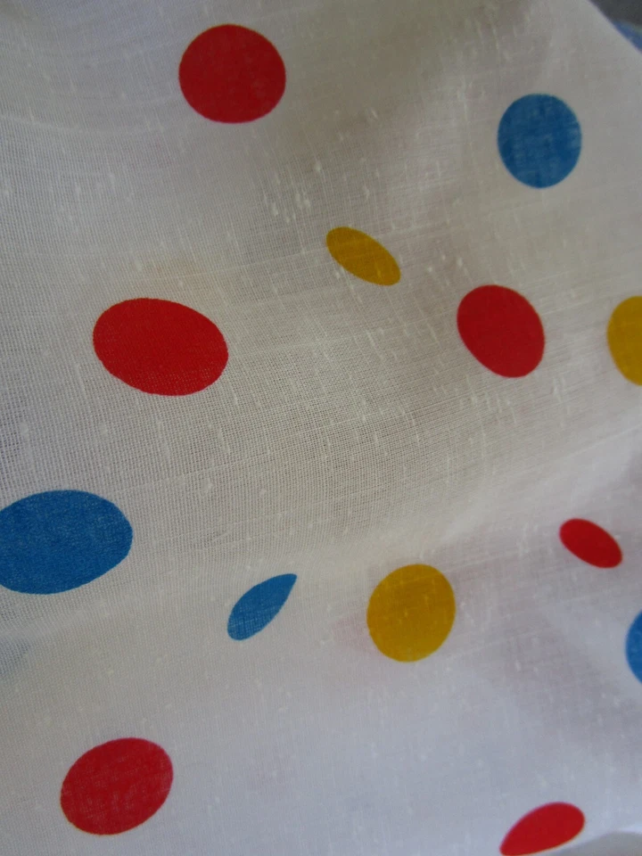 Tela semi transparente vintage de mezcla de algodón/algodón, lunares, 2 1/4 yardas Foto 3 de 4