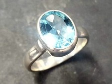 Blue Topaz Ring 925 Sterling Silver Handmade Ring Blue Blue Dainty Wedding Ring