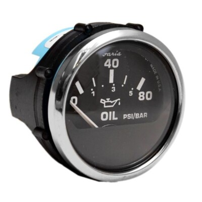 #ad Faria Boat Oil Pressure Gauge GP2487A Marine Euro Stainless Black 2 Inch $30.12