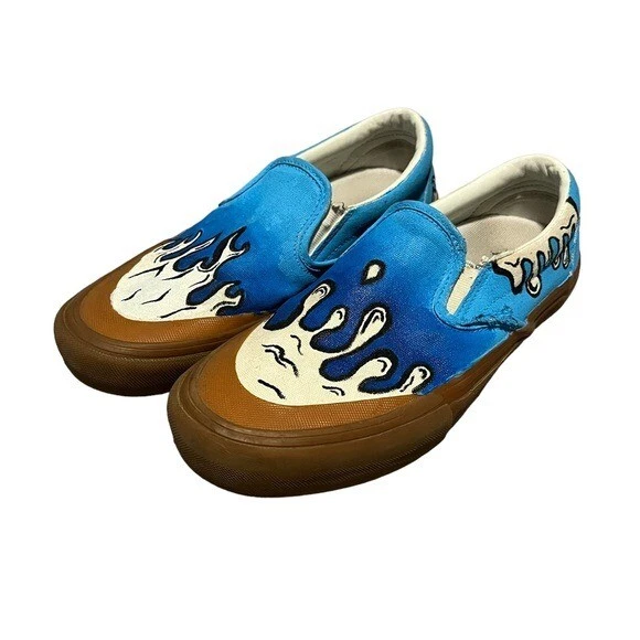 Vans Sneakers Custom Hand Painted Slip On Shoes Mens 8 Womens