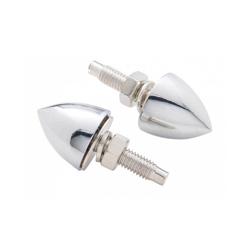 2 Chrome "Spike" Motorcycle License Plate Frame Bolts Lic Tag