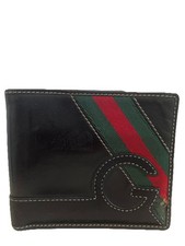 Gucci Men’s Leather Web Stripe Bi-Fold Wallet Black – Pre Owned Authentic