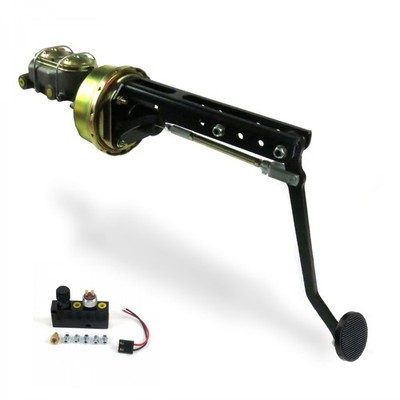 Universal ADJ 8 Single Power Brake Pedal Kit VT Disc/Disc 3'' Black Billet Pad