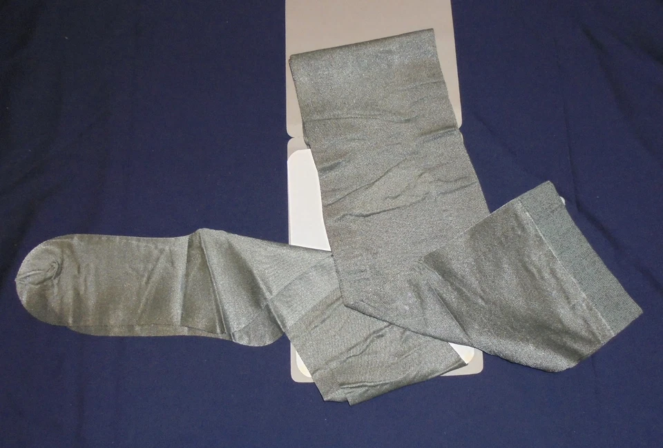 Collant nylon-lycra-Lurex, «Métal § Look», Taille 4, vintage, rétro, luxe - Photo 4/4