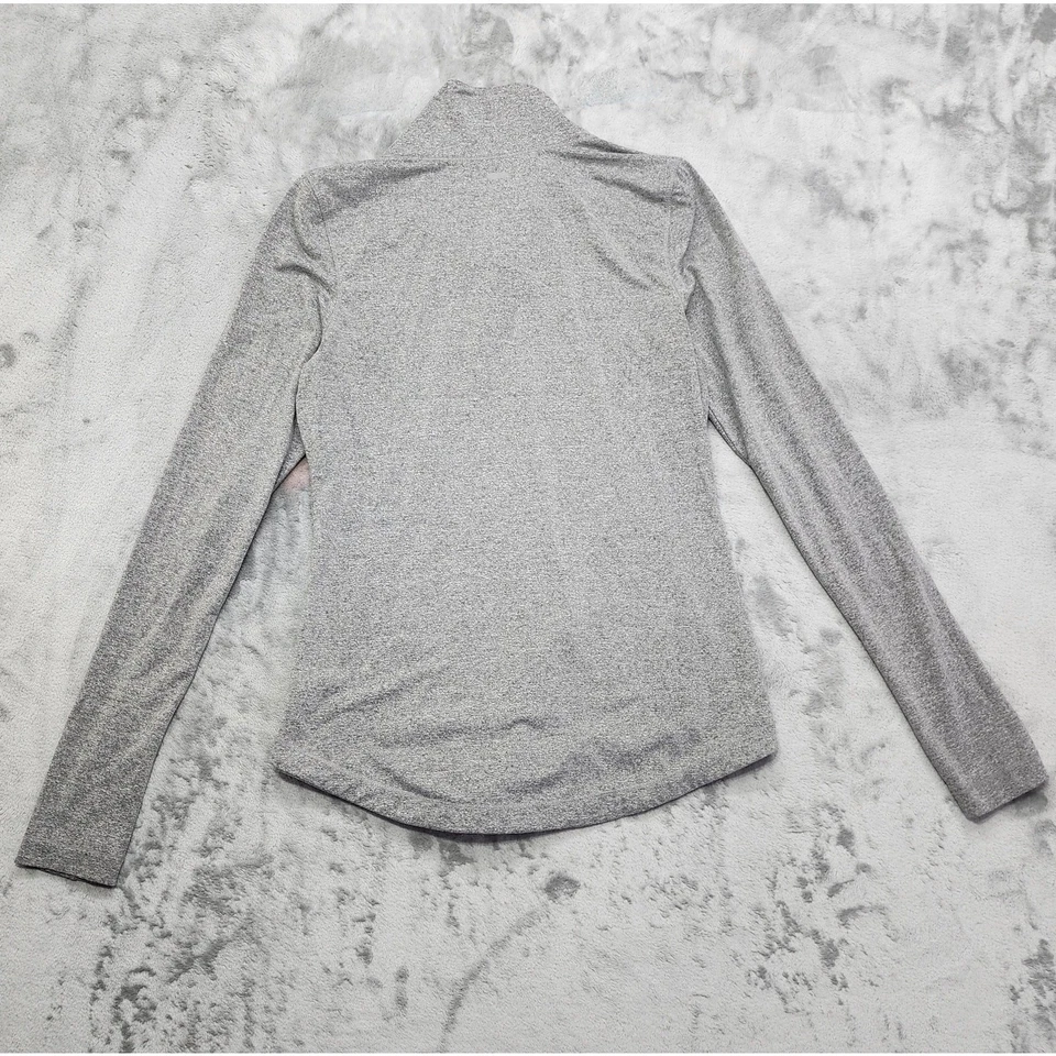 Top activo azul marino antiguo para mujer M gris jaspeado popover agujeros para pulgar entrenamiento atletismo Foto 4 de 4