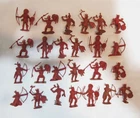 MARX LOT OF 25 INDIANS 54mm VINTAGE FORT APACHE PLAYSET FIGURES RED/BROWN