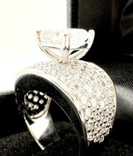 D Sterling Silver Ring 925 CZ Engagement Sz 7