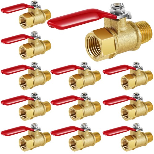 12 PCS 1/4 Inch Heavy Duty Brass NPT Ball Valve Shut Off Switch Plumbing