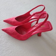 Scarpe donna Zara nuove con etichetta Fushia rosa fantasia animalier sling back. Taglia 9