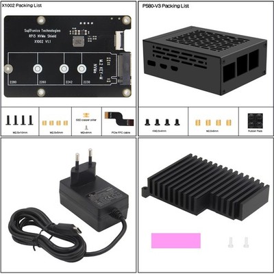 X1002 PCIe to M.2 NVMe SSD Expansion Board + Case + Passive Heatsink + Power #sz