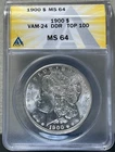 1900 Morgan SILVER Dollar ANACS MS64 DDR Arrows VAM 24