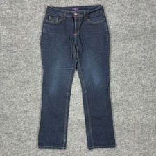 NYDJ Not Your Daughter Jeans Womens Size 8P Blue Denim Straight Mid Rise