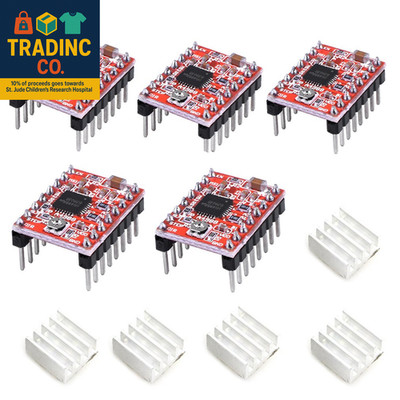 5Pcs A4988 Stepstick Stepper Motor Driver Module with Heat Sink for 3D Printer R