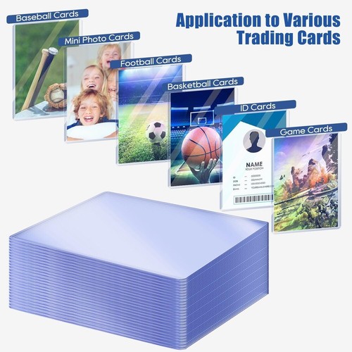 200 Pack 3"x4" Top loaders for Cards - 35pt Premium 2.6 x 3.8 inches, Blue - Picture 2 of 7