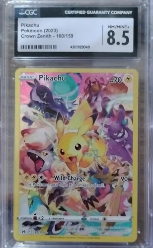 CGC 8.5 Pikachu (Secret Rare) 160/159 Crown Zenith