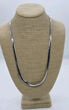 Napier Necklace Silver Tone Herringbone 24 in 80's style Chain Vintage 