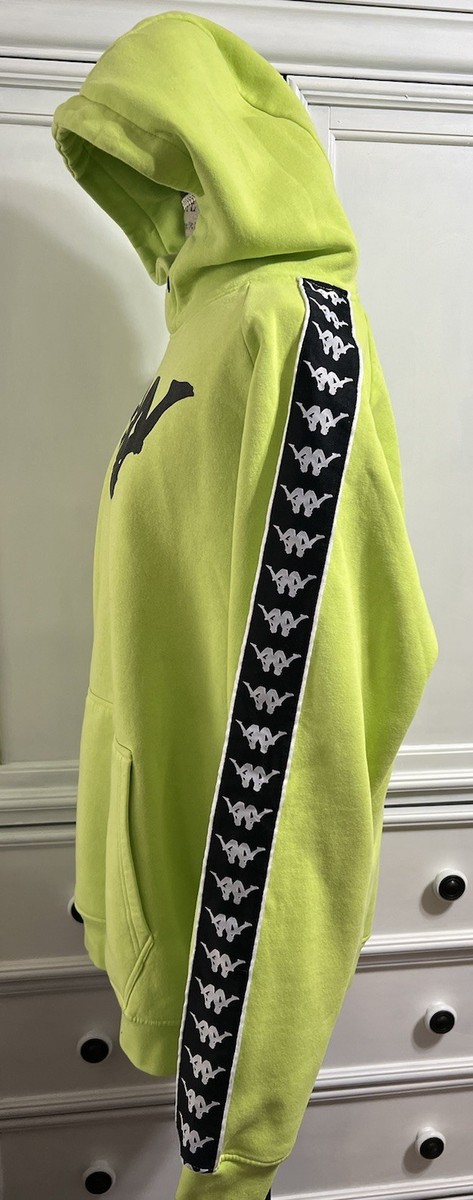 Kappa Banda Hurtado Hoodie Lime Green Neon Tape Logo Baccello Upside Down XXXL View 4
